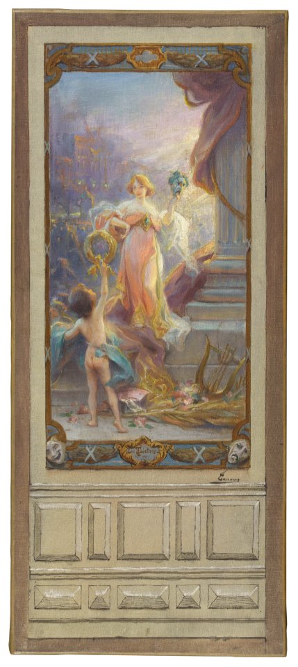 Adrien-Henri Tanoux - Esquisse pour la mairie du 10ème arrondissement de Paris , Les théâtres - PPP4275 - Musée des Beaux-Arts de la ville de Paris