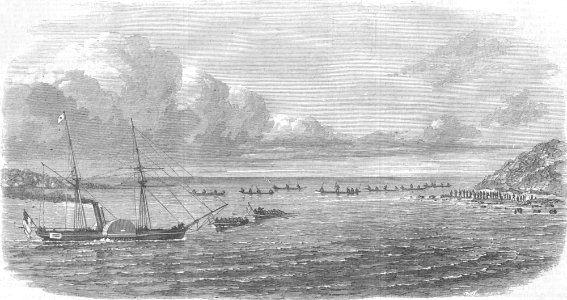 Advance of the boats of the H.C. steamer