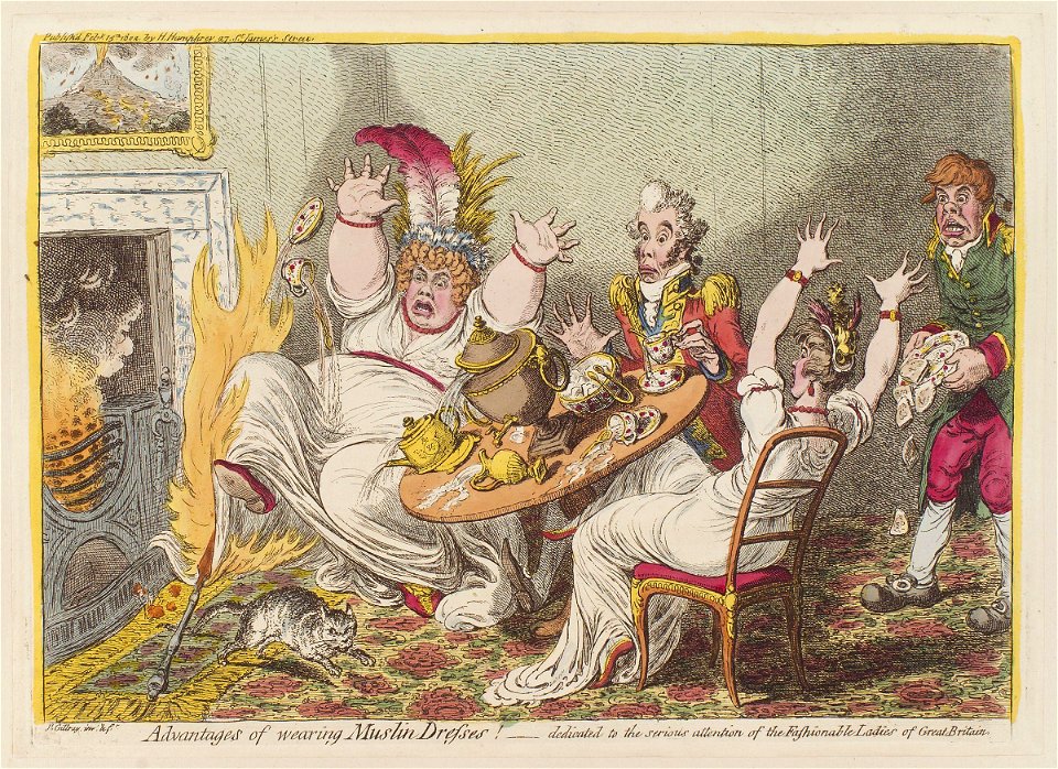 Advantages of wearing muslin dresses! by James Gillray