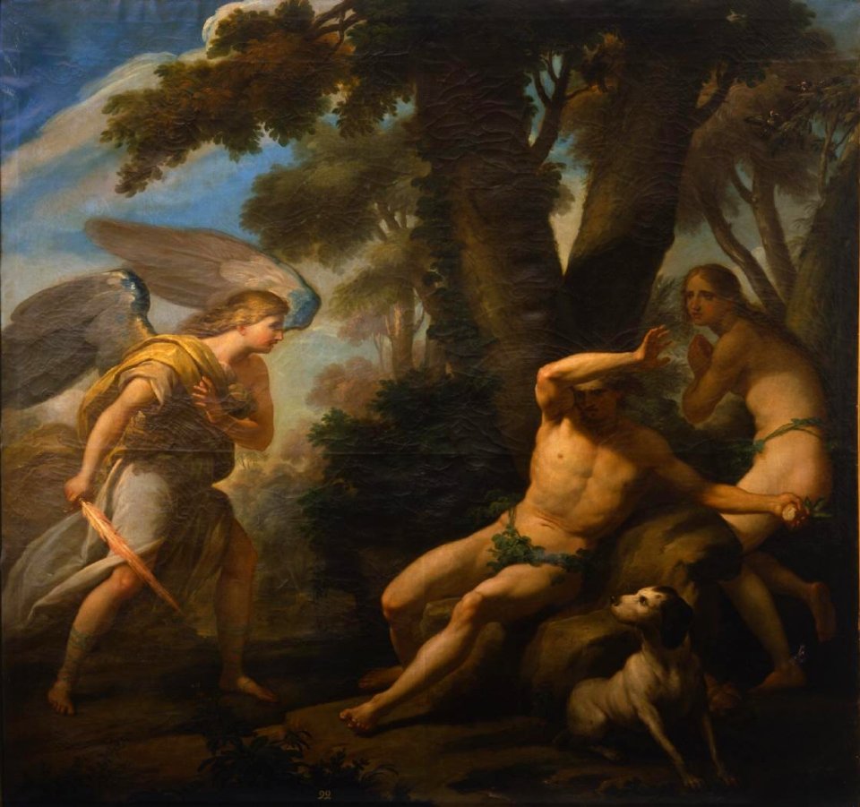 Adán y Eva expulsados del Paraíso, de Luis González Velázquez (Real Academia de Bellas Artes de San Fernando)