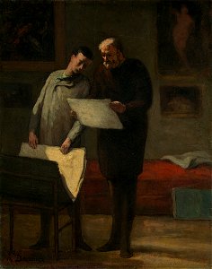 Advice to a Young Artist by Honoré Daumier c1865-68. Free illustration for personal and commercial use.