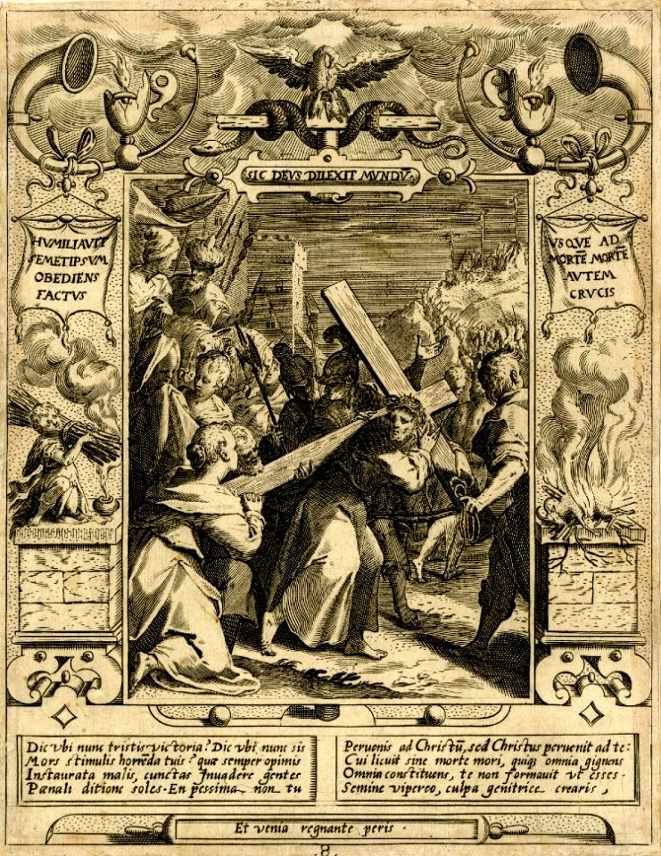 Aegidius Sadeler II, Joris Hoefnagel, Hans von Aachen - Salus Generis Humani - Christ bearing the cross