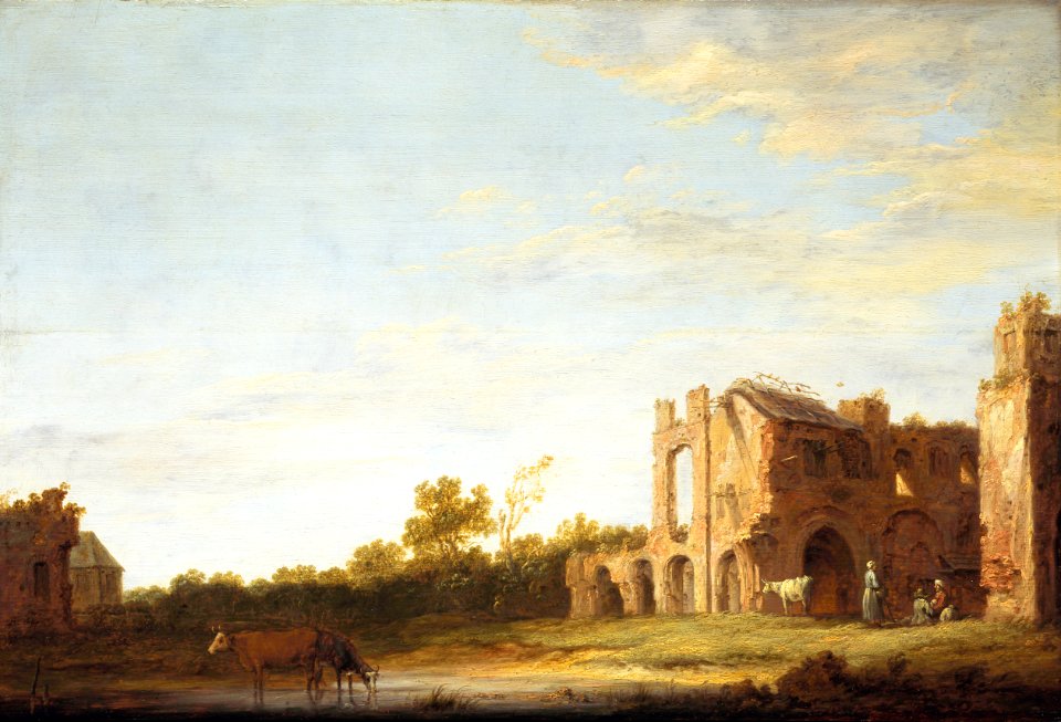 Aelbert Cuyp - Landscape with the Ruins of Rijnsburg Abbey, near Leiden - 822 - Mauritshuis