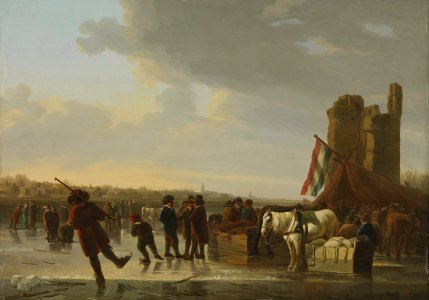 Aelbert Cuyp (copy) - On the Ice with the Huis te Merwede - Julius Davidsohn