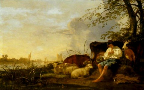 Aelbert Cuyp (1620-1691) (attributed to) - A Peasant Boy with Cattle and Sheep - 1535120 - National Trust