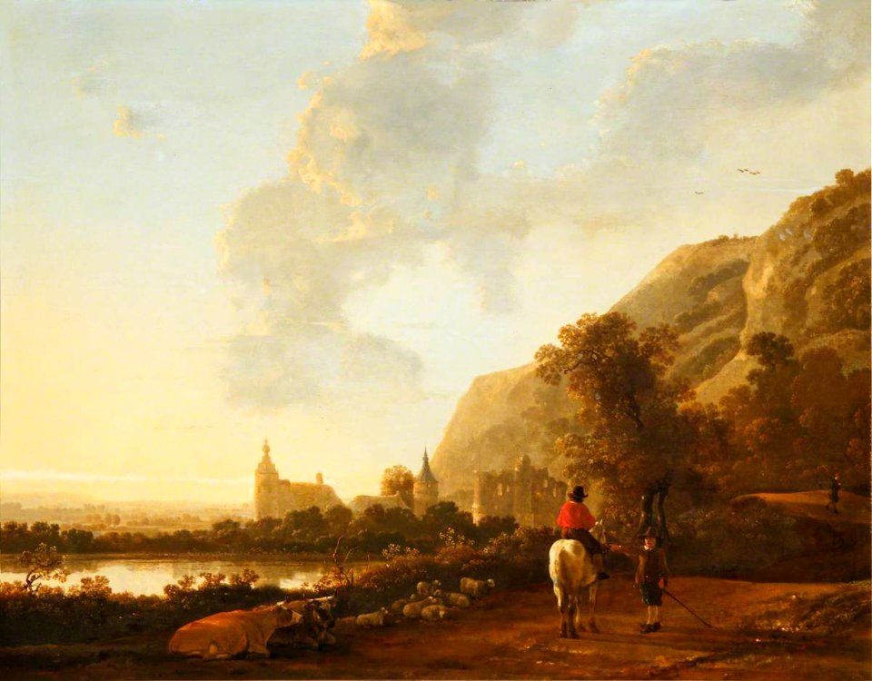 Aelbert Cuyp (1620-1691) - A River Landscape with a Horseman on a Road - 1535112 - National Trust