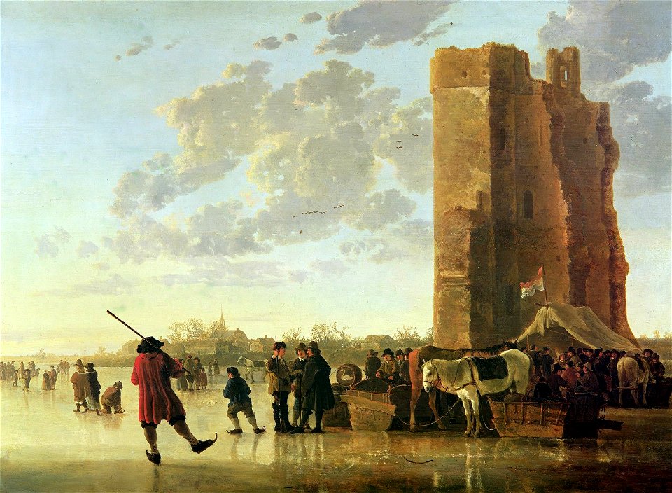 Aelbert Cuyp - Ice Scene before the Huis te Merwede near Dordrecht