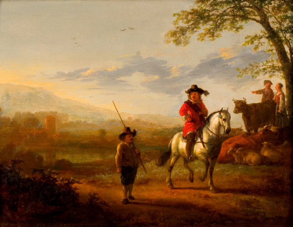 Aelbert Cuyp - Landschap met ruiter, herders en vee - 0399 - Rijksmuseum Twenthe