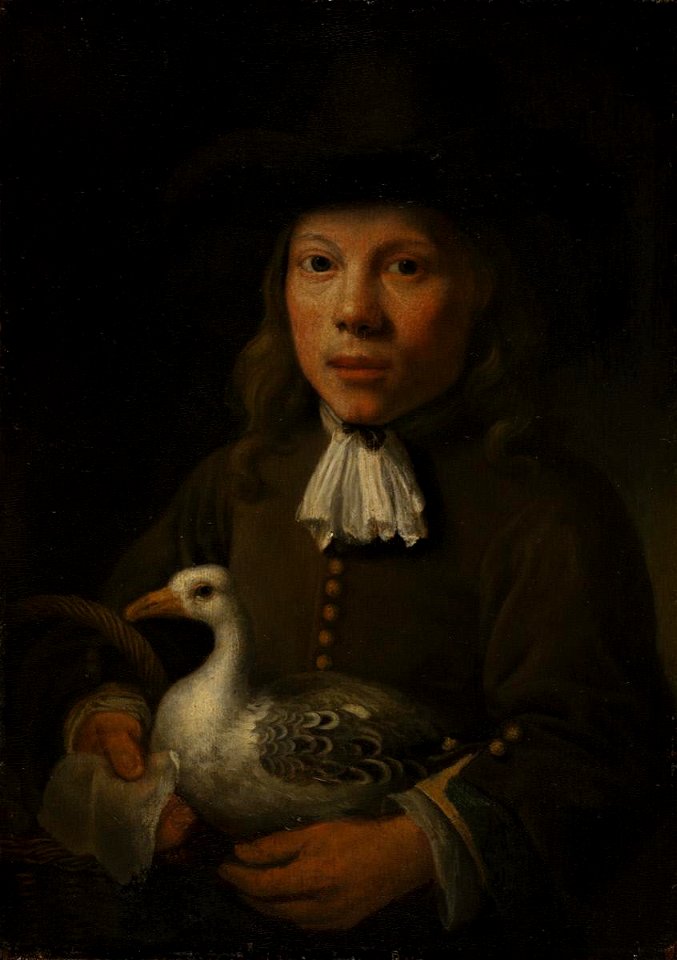 Aelbert Cuyp - Boy Holding a Goose and a Basket