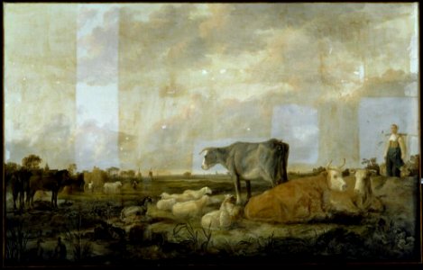 Aelbert Cuyp - Landscape with Milkmaid and Cattle SN282