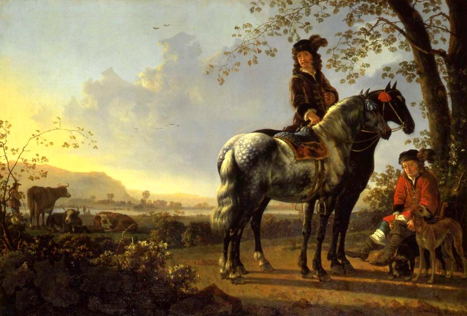 Aelbert Cuyp - Horsemen Resting in a Landscape