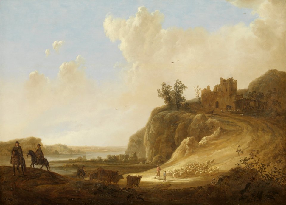 Aelbert Cuyp - Bergachtig landschap met kasteelruïne