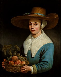 Aelbert Cuyp - Vrouw met grote strohoed en mand met fruit - 2492 (OK) - Museum Boijmans Van Beuningen
