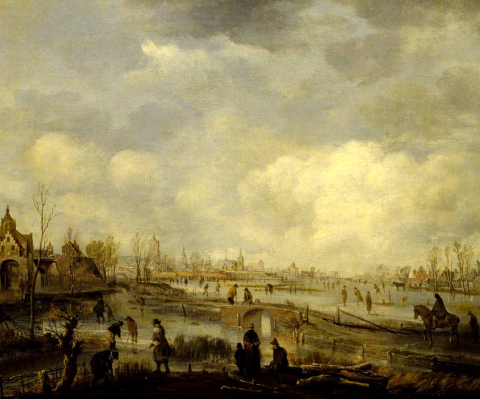 Aert van der Neer (1603-1677) - A Town on a Frozen River - 1246471 - National Trust