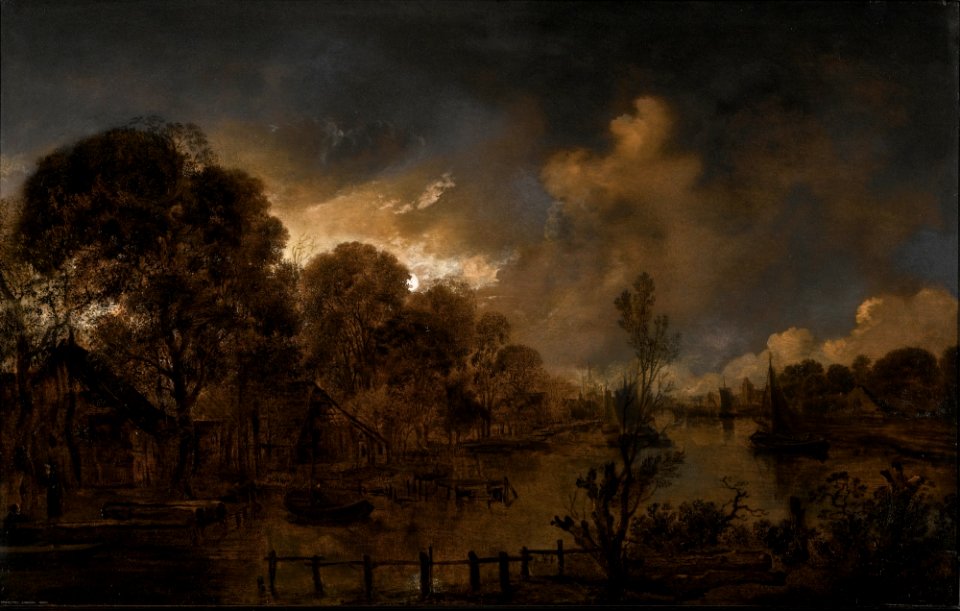 Aert van der Neer - A Canal by Moonlight 052L15037 8R2G4