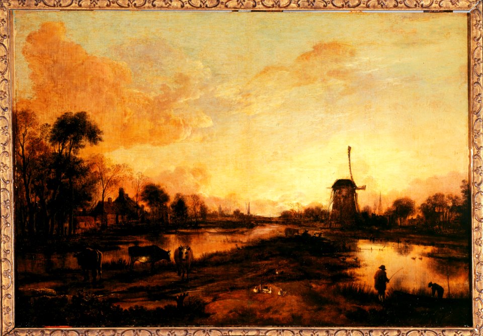 Aert Van der Neer - Coucher de soleil sur l'Yssel - PDUT918 - Musée des Beaux-Arts de la ville de Paris