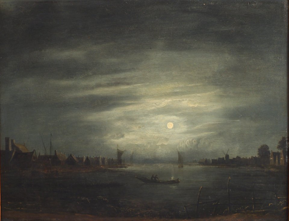 Aert van der Neer - Moonlight - KMS1912 - Statens Museum for Kunst
