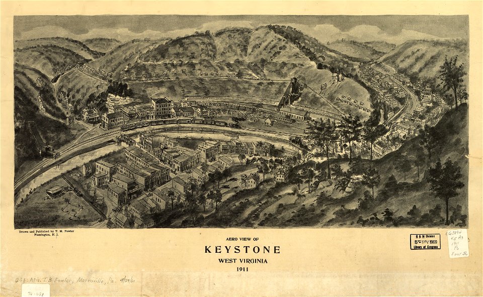 Aero view of Keystone, West Virginia 1911. LOC gm70000621