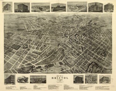 Aero view of Bristol, Va.=Tenn. 1912. LOC 75696638