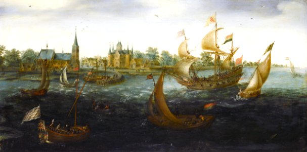 Aert Anthonisz. - Het schip 'De Eendraght' voor IJsselmonde, 1618