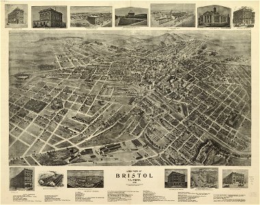Aero view of Bristol, Va.=Tenn. 1912. LOC 75696638