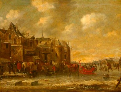 Aert van der Neer (1603-1677) - Winter Scene, Skating - 485143 - National Trust