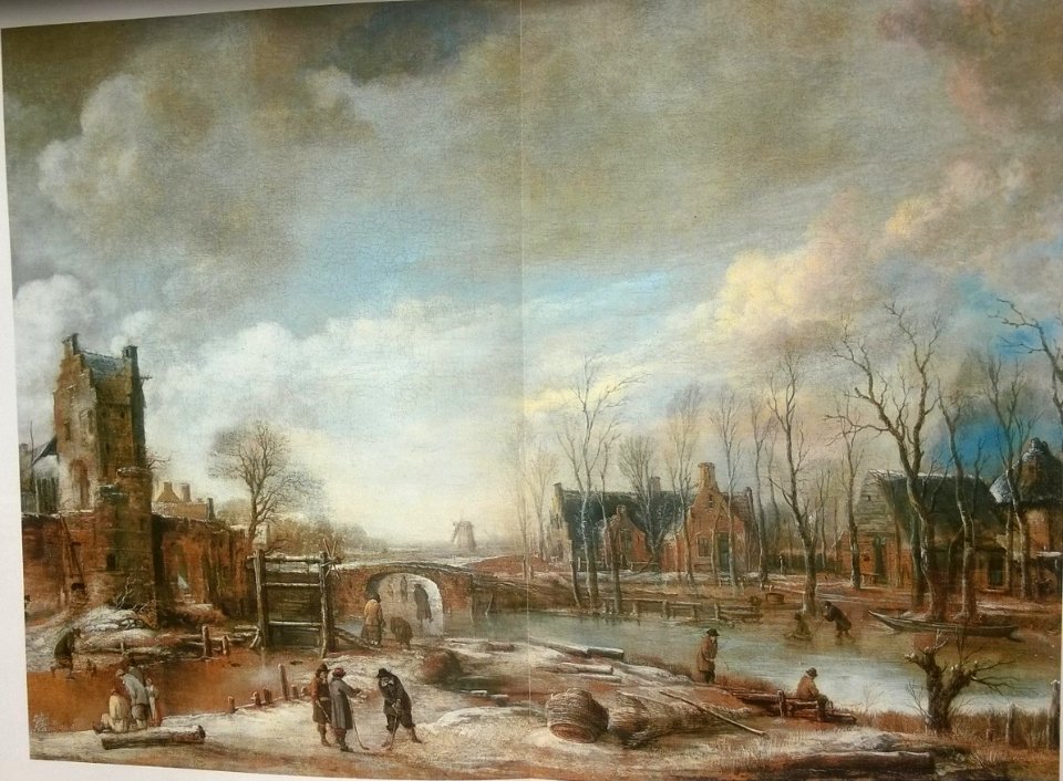 Aert van der Neer - A Winter Landscape with Kolf Players