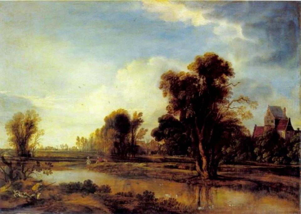 Aert van der Neer - Landschap met een eendenjager bij een sloot - 1090 - Städel Museum