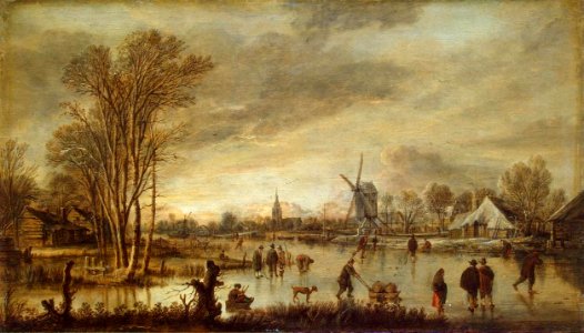 Aert van der Neer - River in Winter - WGA16492