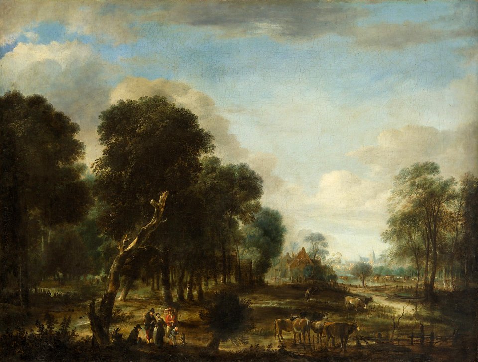 Aert van der Neer, , Kunsthistorisches Museum Wien, Gemäldegalerie - Wasserreiche Waldgegend - GG 429 - Kunsthistorisches Museum