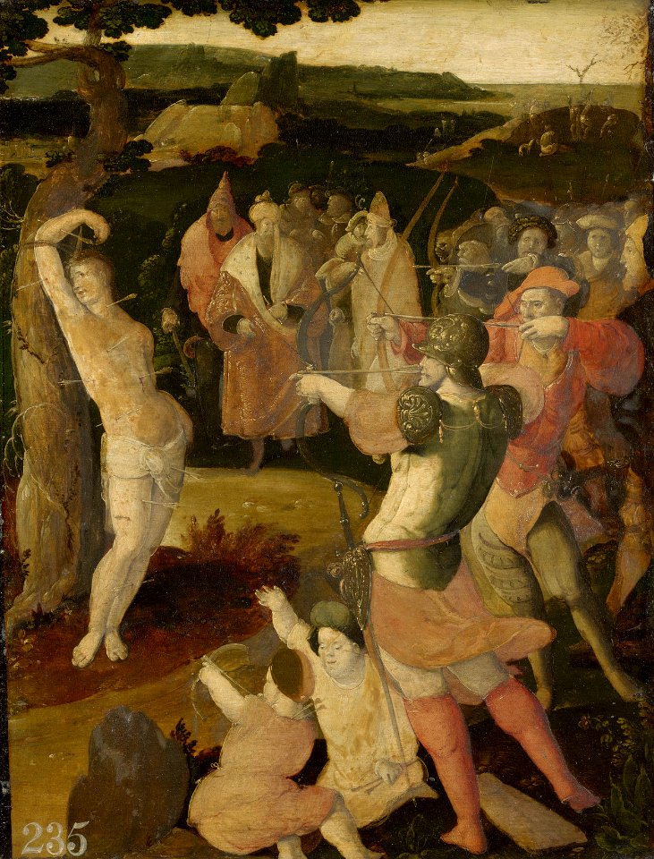 Aertgen van Leyden (Leiden 1498-Leiden 1564) - The Martyrdom of Saint Sebastian - RCIN 405690 - Royal Collection