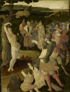 Aertgen van Leyden (Leiden 1498-Leiden 1564) - The Martyrdom of Saint Sebastian - RCIN 405690 - Royal Collection. Free illustration for personal and commercial use.