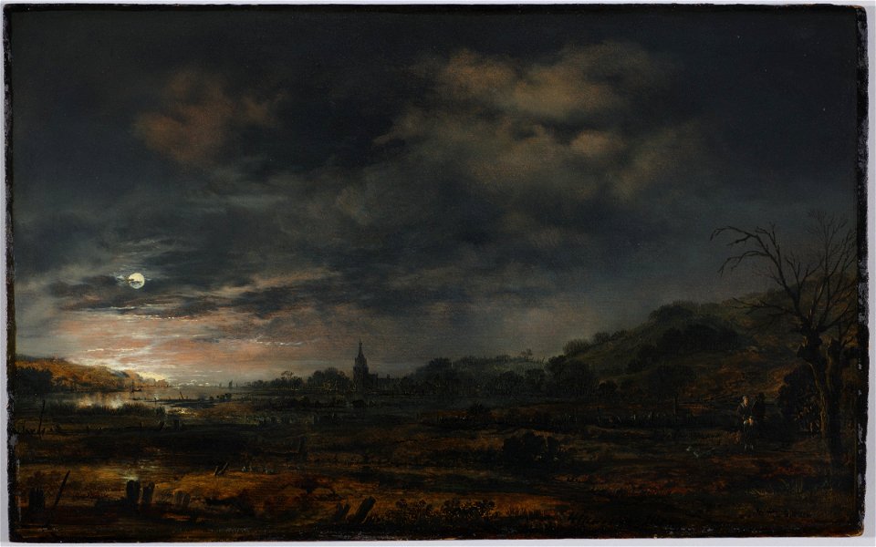 Aert van der Neer - Moonlit Estuary - 2016.239 - Fogg Museum