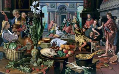 Pieter Aertsen - Christ in the House of Martha and Mary - Google Art ProjectFXD. Free illustration for personal and commercial use.