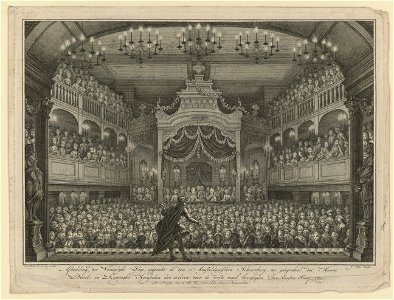 Afbeelding der Vorstelyke Loge, opgericht in den Amsteldamschen Schouwburg, ter gelegenheid dat Hunne, Doort- en Koningkle- Hoogheden den zelren voor de eerste maal bezigtigden. Den Eersten LCCN2003681768