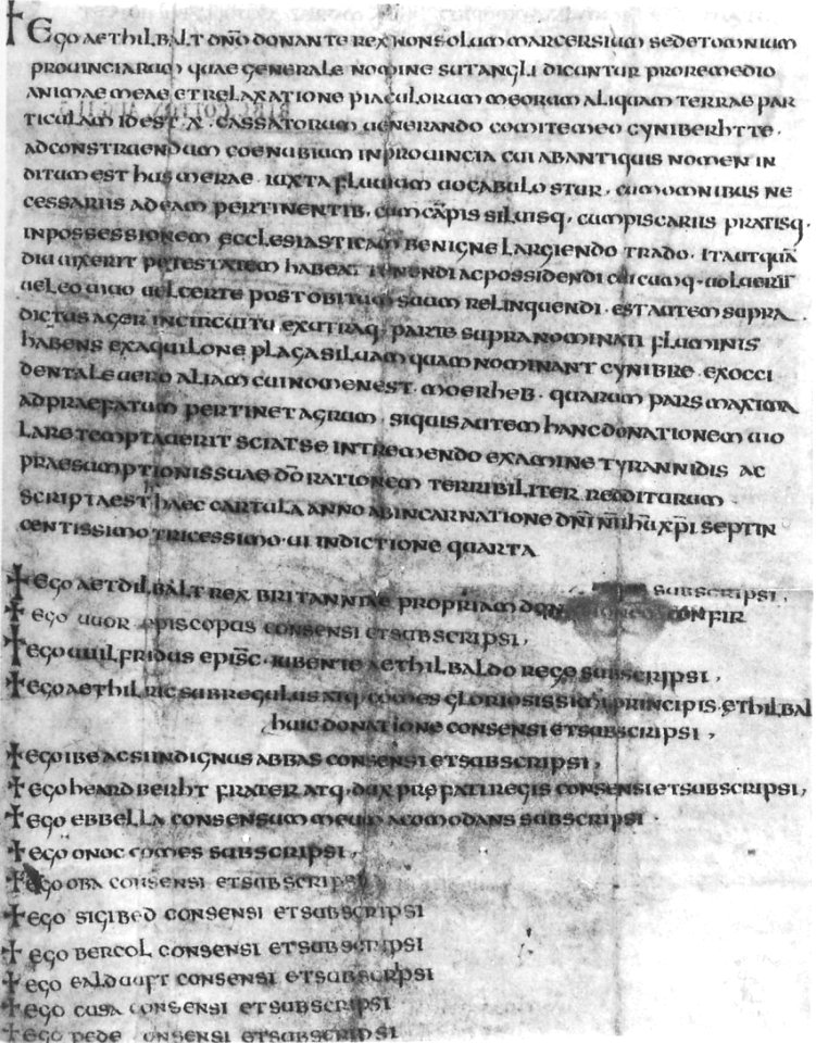 Aethelbald charter Cyneberht 736
