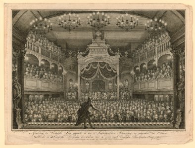 Afbeelding der Vorstelyke Loge, opgericht in den Amsteldamschen Schouwburg, ter gelegenheid dat Hunne, Doort- en Koningkle- Hoogheden den zelren voor de eerste maal bezigtigden. Den Eersten LCCN2003681768