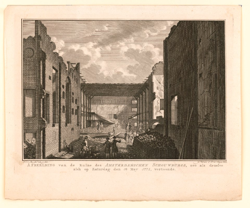 Afbeelding van de Rui̐ne des Amsterdamschen schouwburgs, zoo als dezelve zich op Zaturdag den 16 May 1772, vertoonde LCCN2004669518
