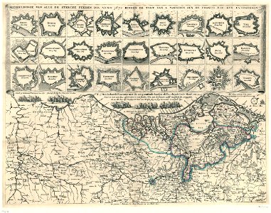 Afbeelding van alle Nederlandse vestingsteden die in 1672 veroverd werden - Dutch fortified cities taken in 1672