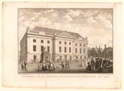 Afbeelding van den nieuwen Amsterdamschen schouwburg, van vooren LCCN2004669517