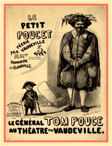 Affiche vaudeville tom pouce 1845