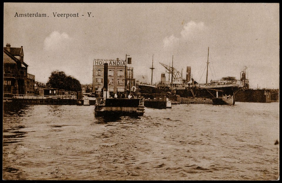 Afgesloten IJ, met veerpont naar de Valkenweg, Afb PRKBB00274000010