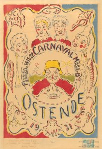 Affiche voor het carnaval van Oostende, James Ensor, Mu.ZEE Oostende, SM001120a