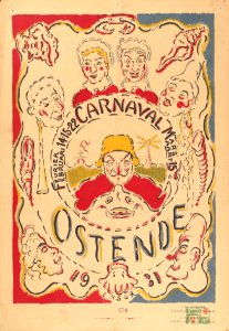 Affiche voor het carnaval van Oostende, James Ensor, Mu.ZEE Oostende, SM001120b