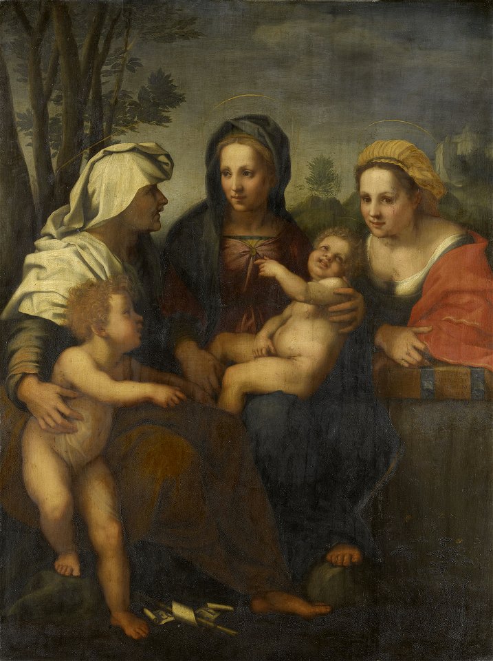 After Andrea del Sarto (Florence 1486-Florence 1530) - The Holy Family with Saint Catherine - RCIN 402820 - Royal Collection