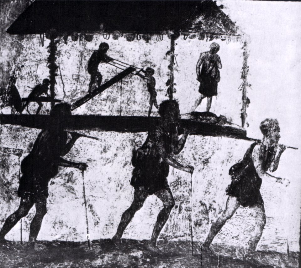 Affresco di una processione di falegnami, Bottega del Profumiere, Pompei (I secolo d.C.)