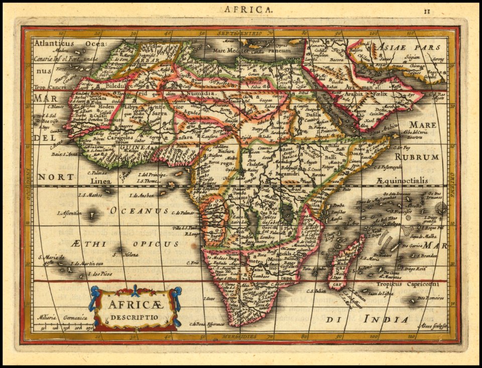 Africa Descriptio by Gerard Mercator and Jodocus Hondius