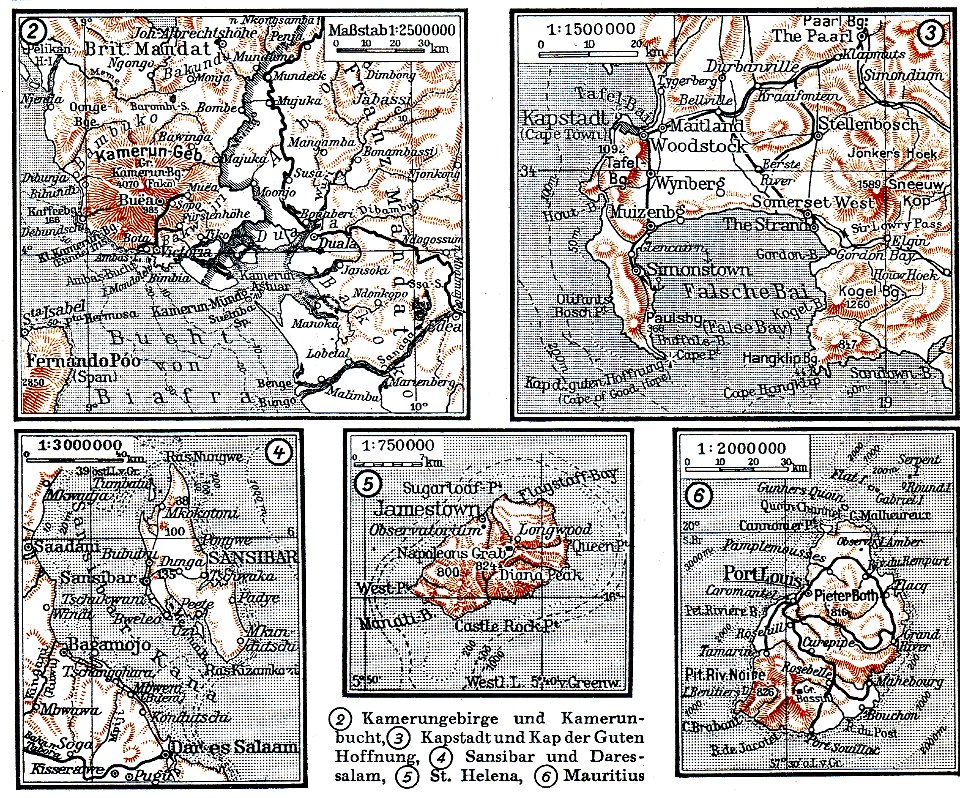 Africa's places in Brockhaus
