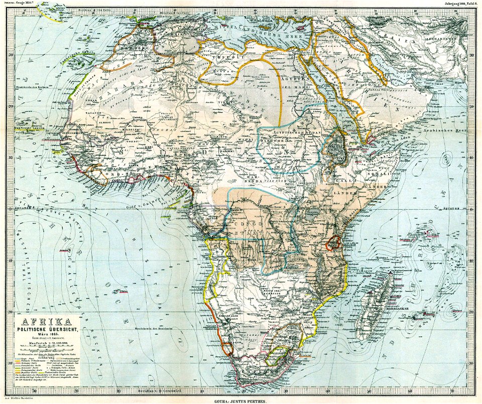 Afrika Politische Uebersicht Maerz 1885