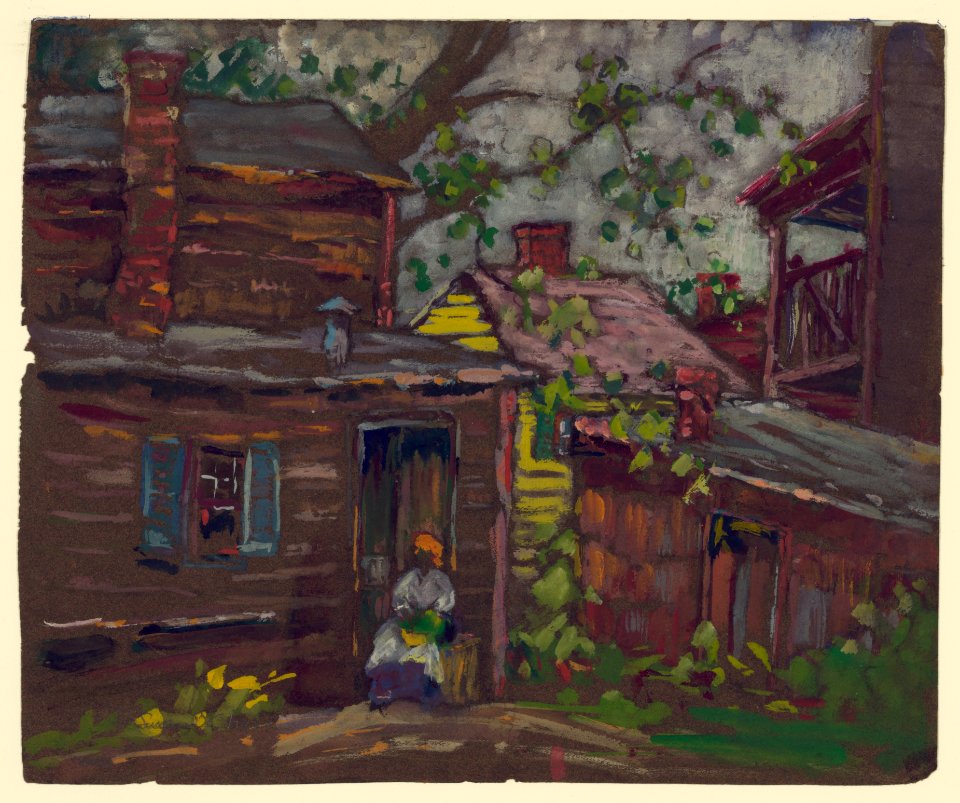 African American sitting in the doorway of a frame house in Washington DC LCCN2004661807